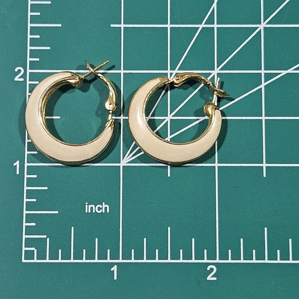 Vintage Goldette Gold and Enamel Earrings